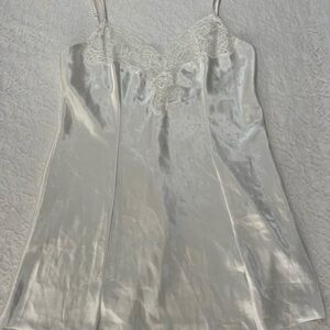 Victoria's Secret White Satin Lace Chemise